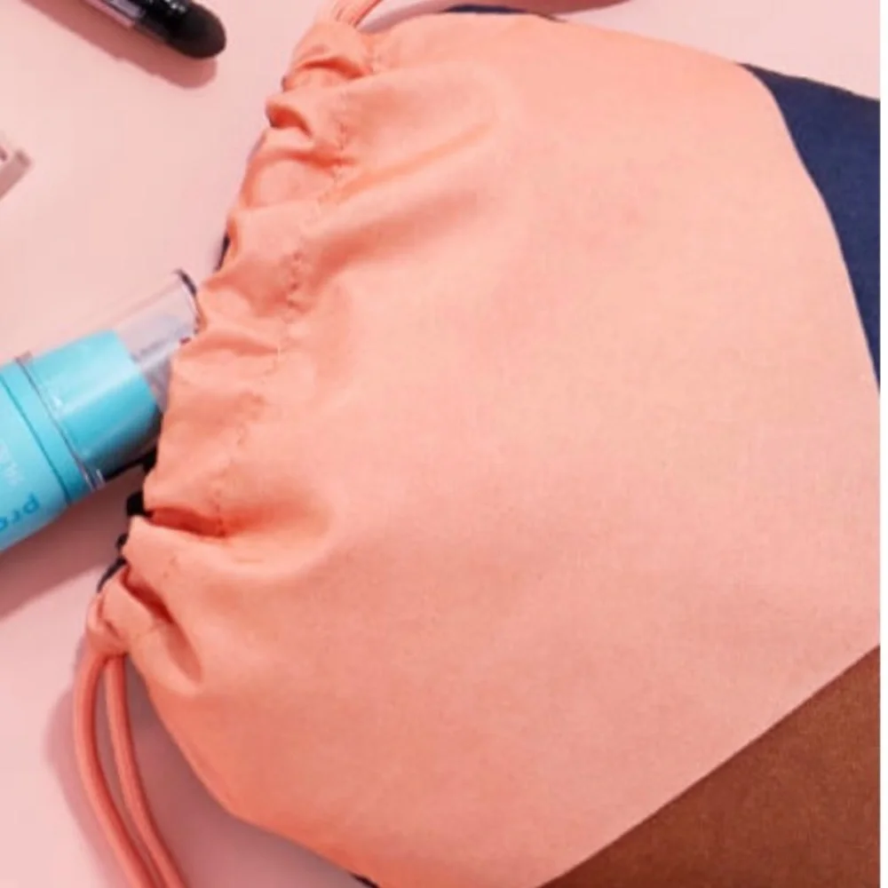 Ipsy Colorblock Drawstring Glam Cosmetic Pouch Bag